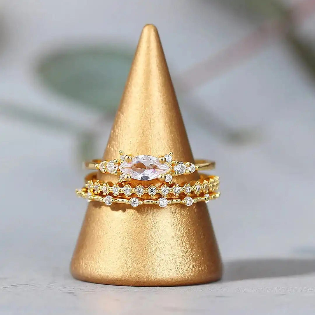 Mila Golden Rings Set