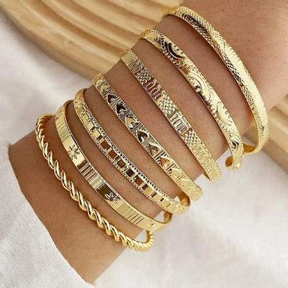 Gold Open Bangle Resort Bracelet Set
