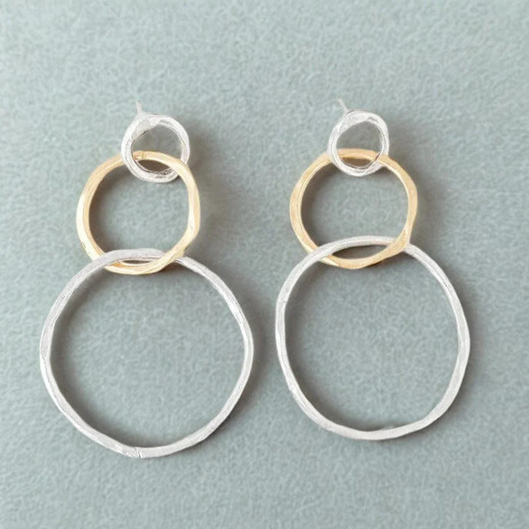 Vintage Gold and Silver Hoop Earrings