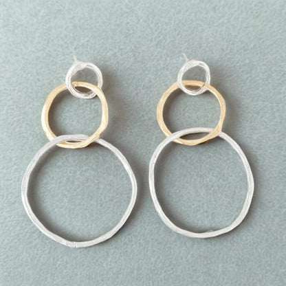 Vintage Gold and Silver Hoop Earrings