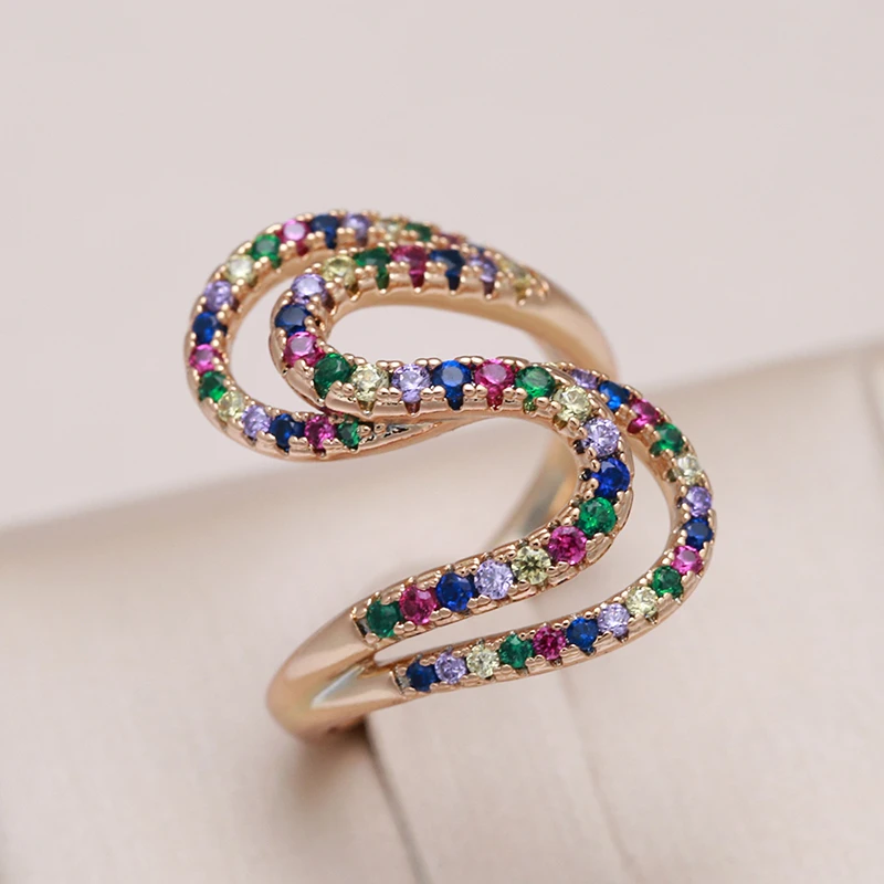 Elegant ring made of colorful zirconia
