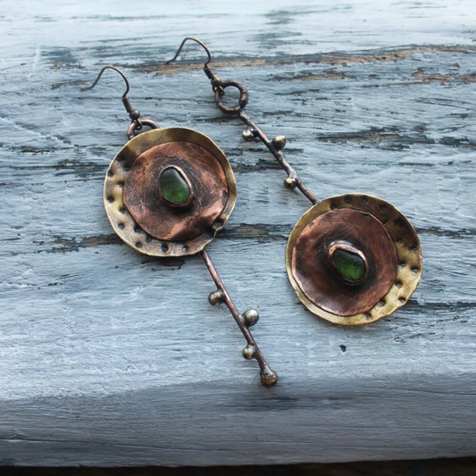 Vintage faded brown earrings