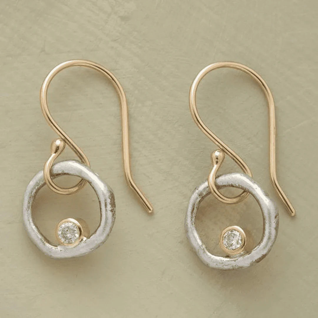 Retro Gold and Silver Earrings