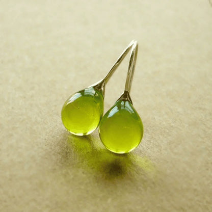 Vintage Olive Drops Crystal Earrings