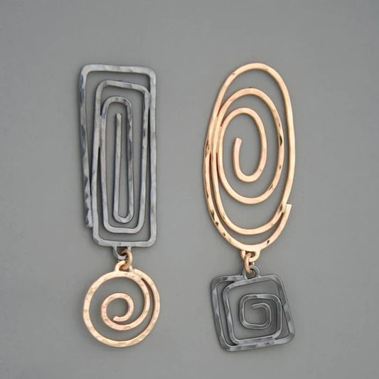 Vintage Spiral Earrings in Gold and Silver