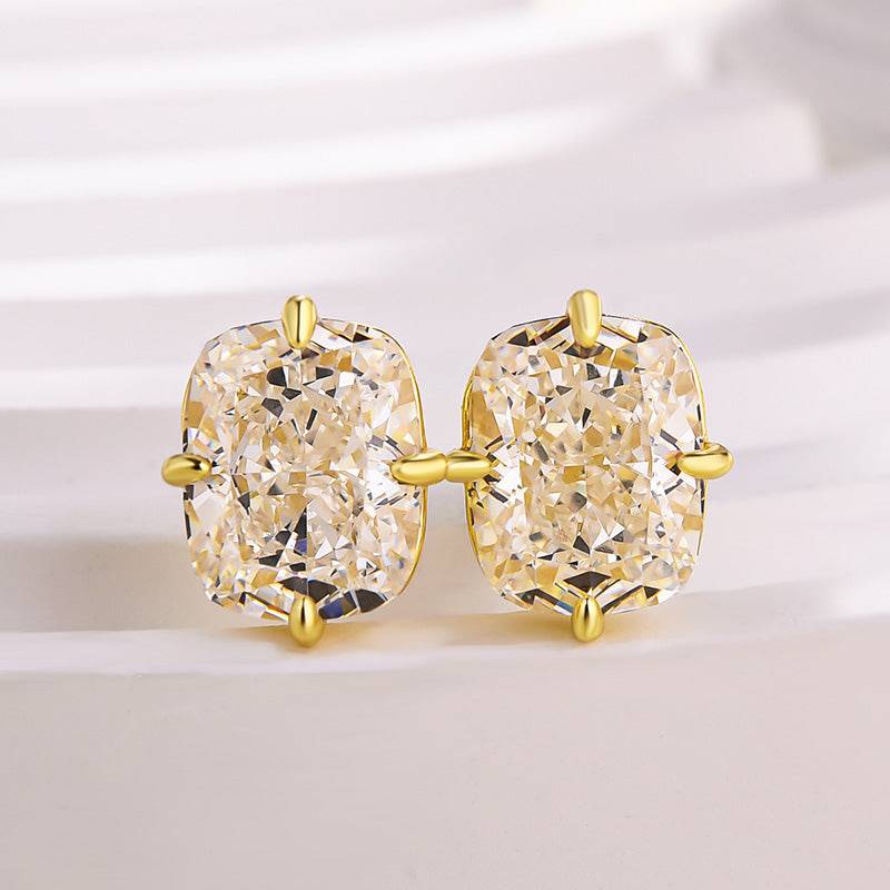Cushion Cut Vintage  Stud Earrings