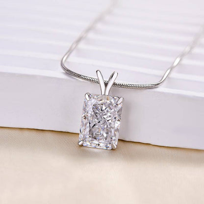 Timeless Crushed Ice Radiant Cut Pendant Necklace