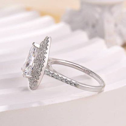 Double Halo Pear Cut Engagement Ring