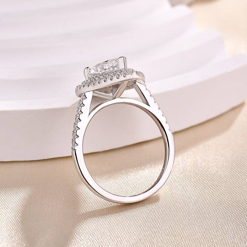 Double Halo Pear Cut Engagement Ring