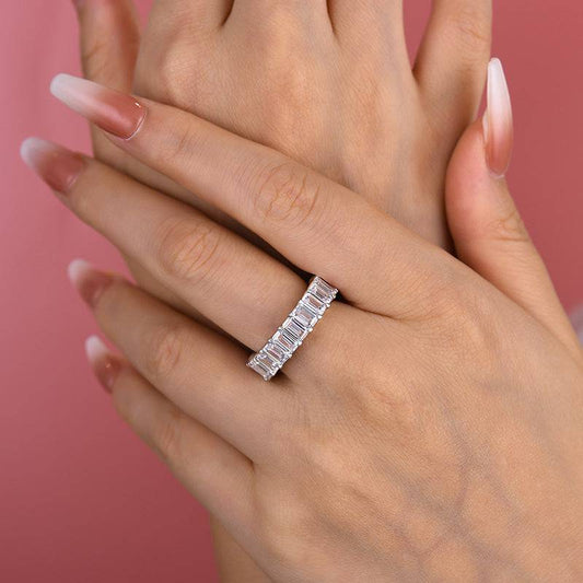 Emerald Cut Eternity Wedding Band