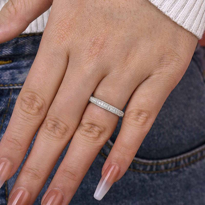 Vintage Three-Row Wedding Ring for Women