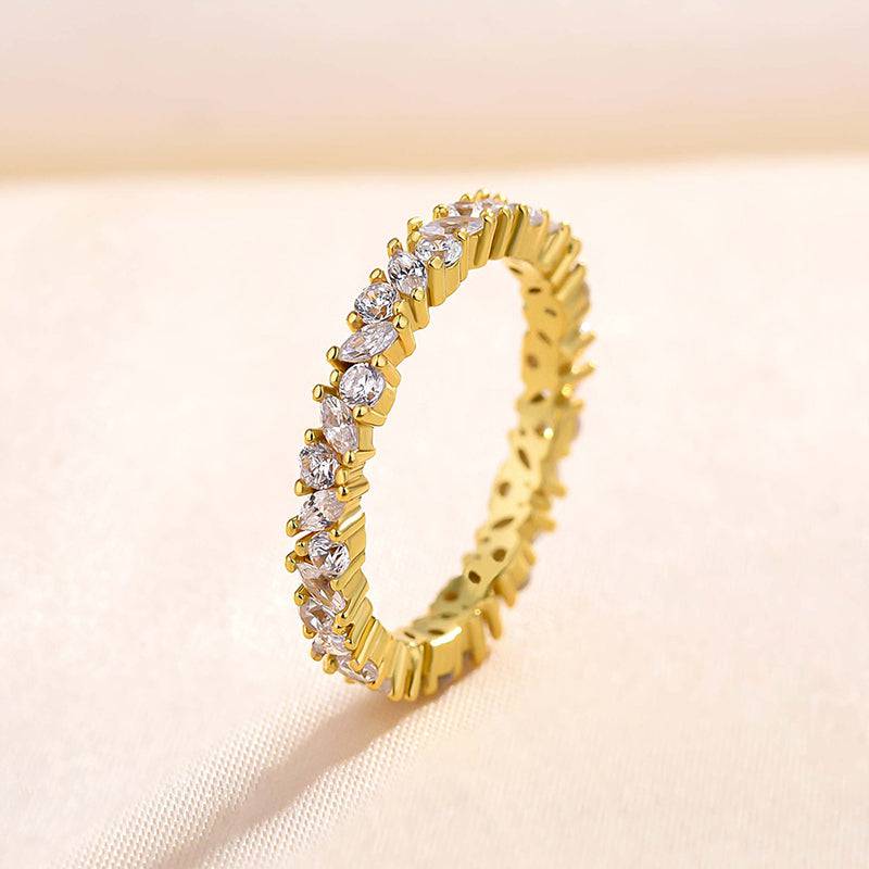 Fashion Marquise Cut & Round Cut Stackable Wedding Ring
