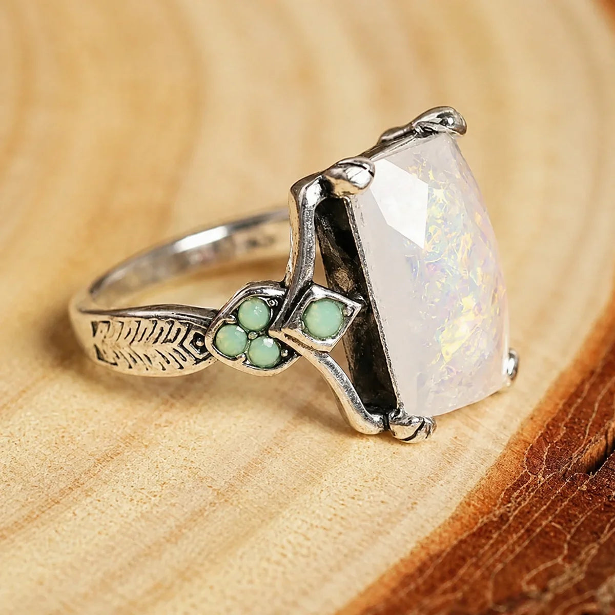 Timeless Vintage White Opal Ring
