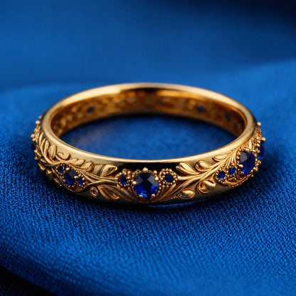 Blue Zirconia Leaf Ring