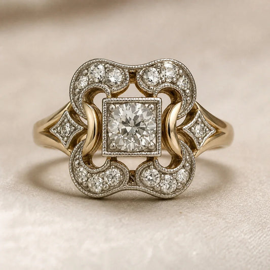 Vintage Zirconia Gold Ring