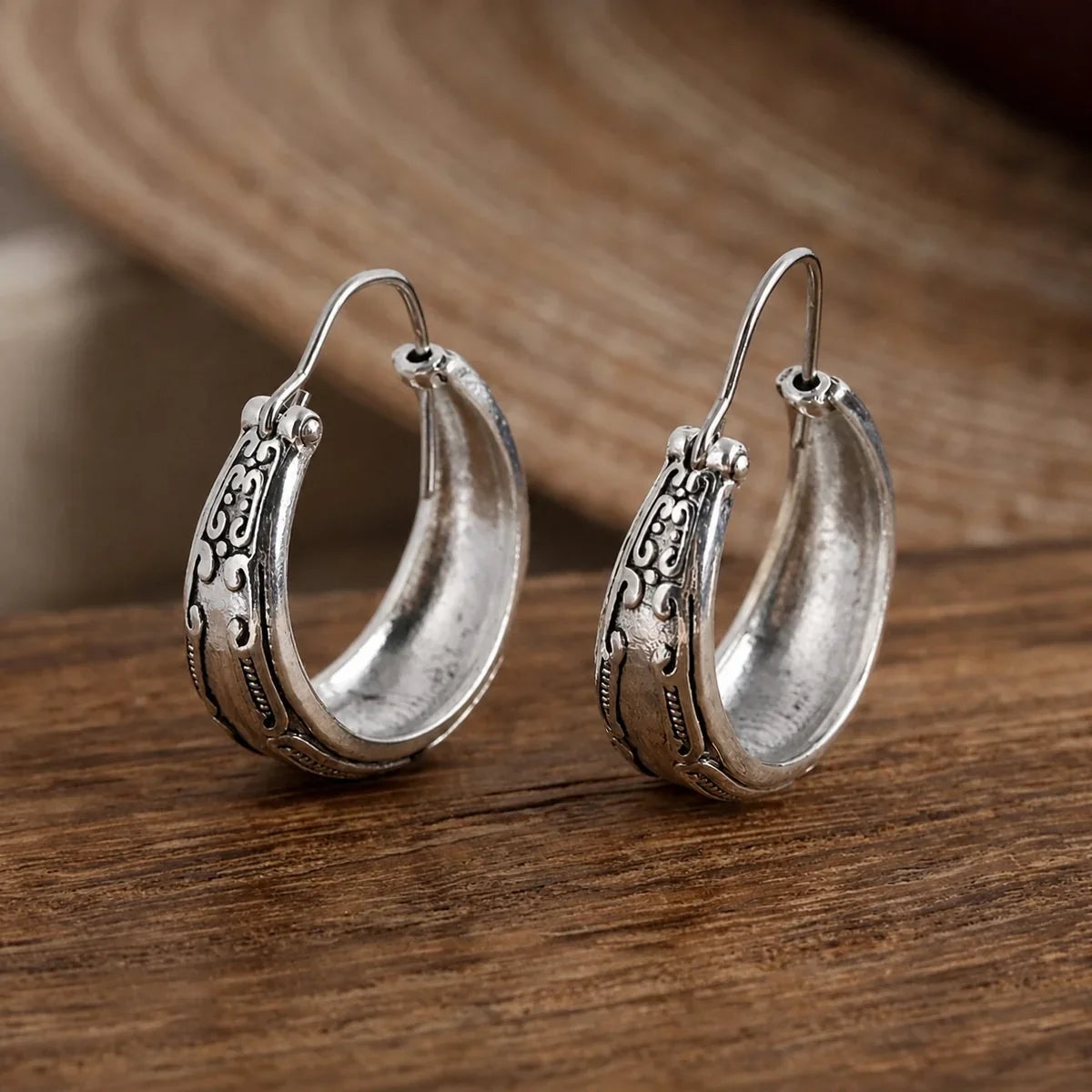 Classic Silver Mandala Earrings