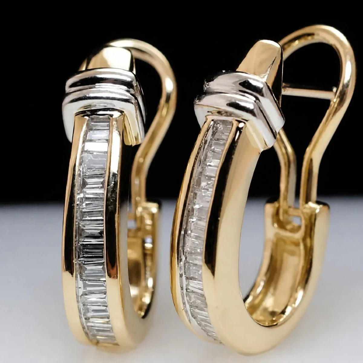 Vintage Diamond Gold Earrings