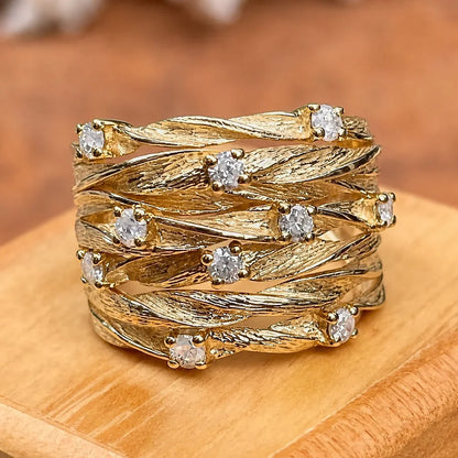 Vintage Gold Sculpted Band Ring