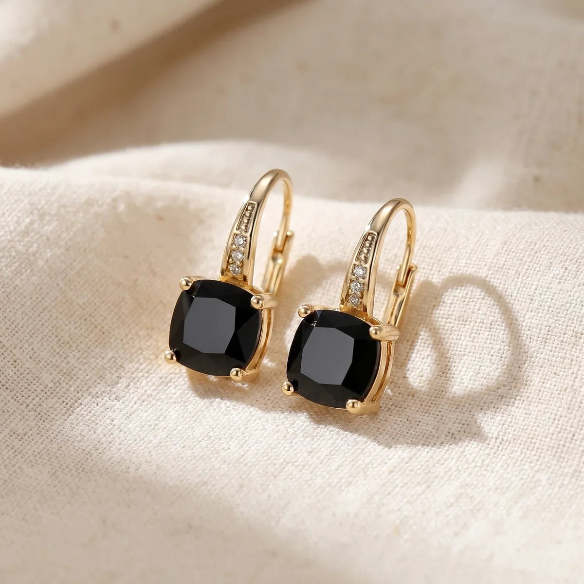 Mystic Sapphire Stone Hoop Earrings