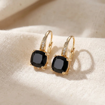 Mystic Sapphire Stone Hoop Earrings